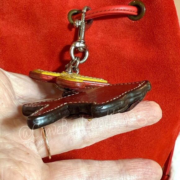 BIG VINTAGE COACH KOI & X CHARM VHTF VIBRANT STACKED LEATHER STUDS GLITTER VGUC - Picture 13 of 16